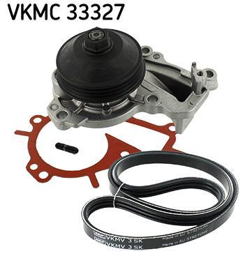 Pompe à eau+Jeu de courroie trapézoïdale à nervures (Pompe à eau et courroie accessoires) SKF ref. VKMC 33327